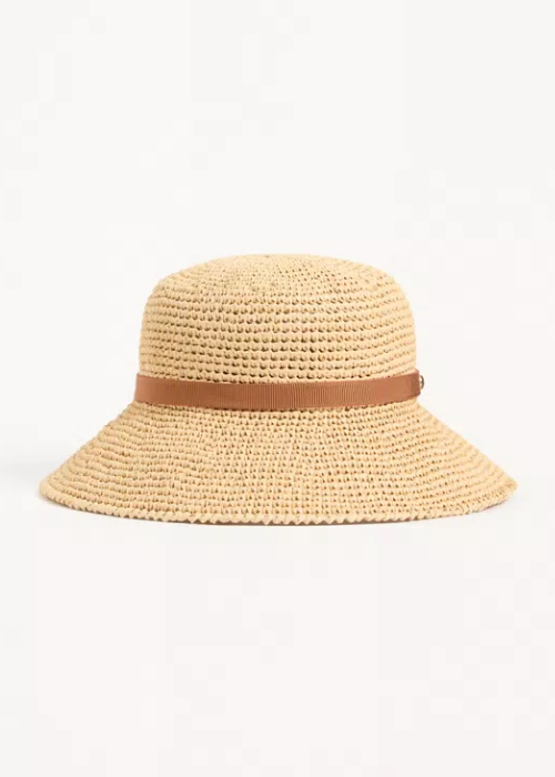 Vlogo Signature Foldable Straw Bucket Hat 