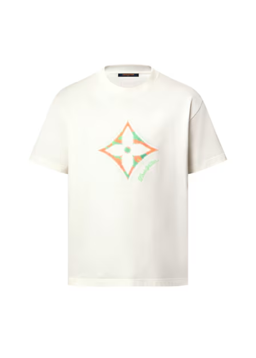 Monogram Flower 3D Gradient Print T-Shirt 
